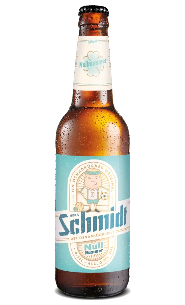 Eine Bierflasche von HERR Schmidts Nullnummer